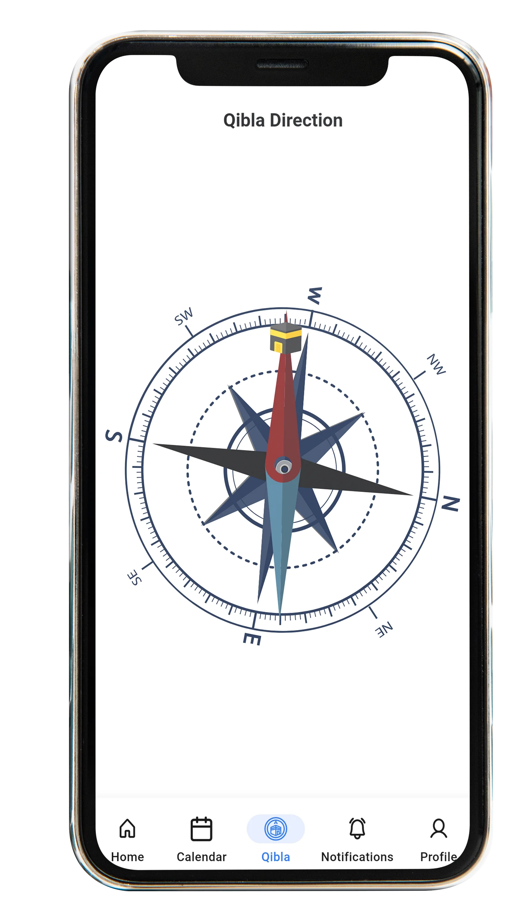 Accurate Qibla compass showing Kaaba direction – Salah Mate app